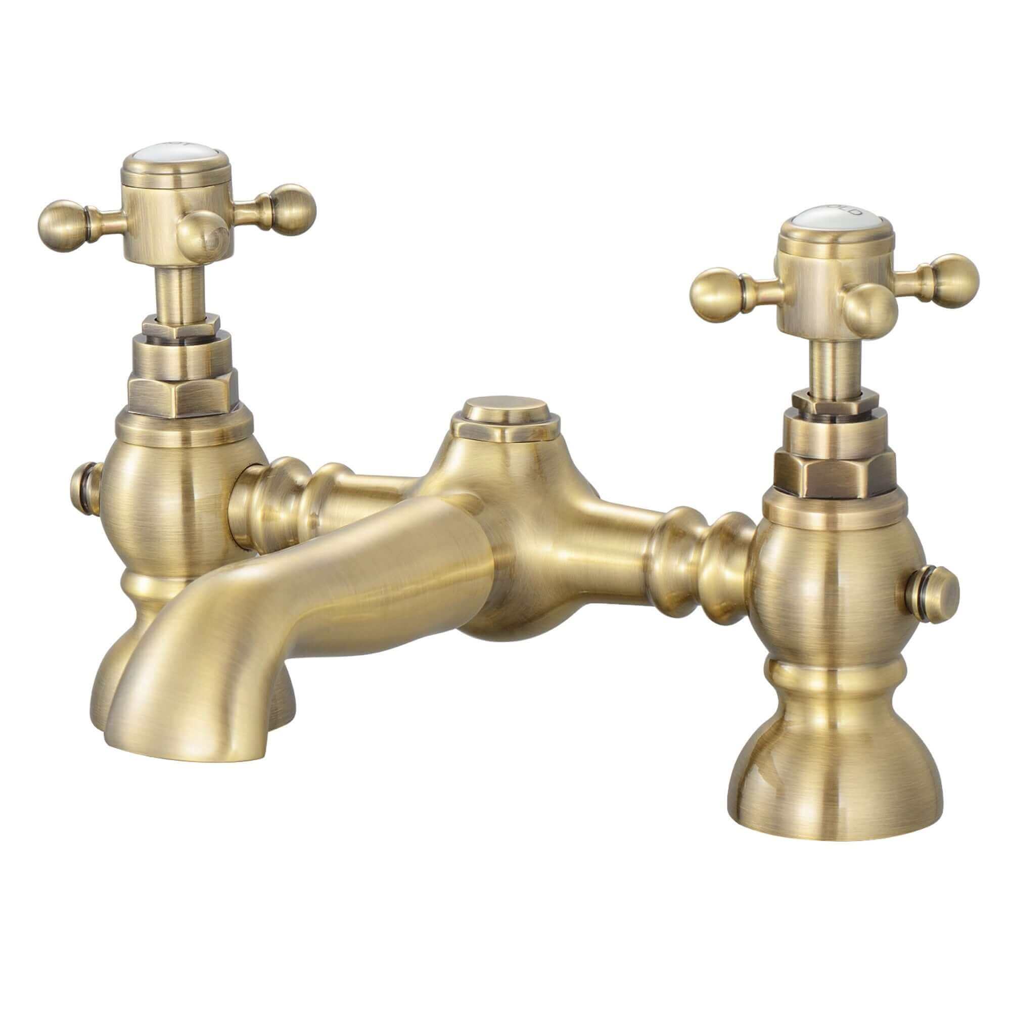Buy Camberley traditional bath mixer tap crosshead - antique brass Online UK | HOUSE OF ENKI